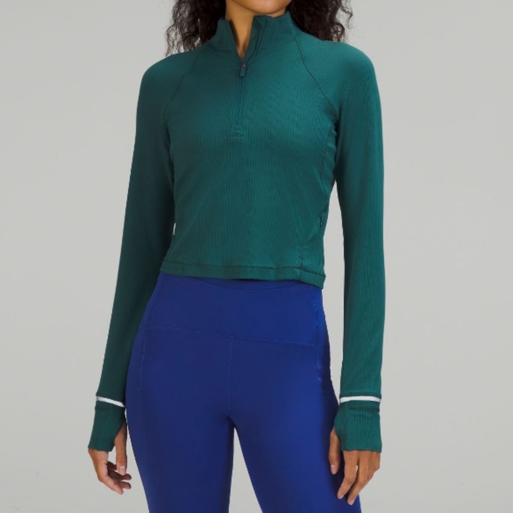 Lululemon It’s Rulu Run Cropped Half Zip *Ribbed - Picture 2 of 6